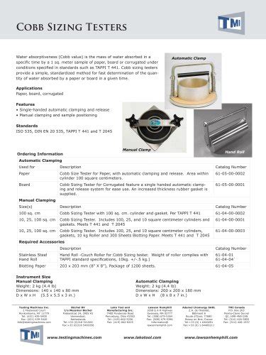 cobb test equipment|l&w cobb size chart.